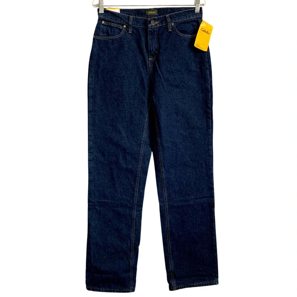 Cabela's Flannel Lined Dark Indigo Wash Long Bootcut Jeans